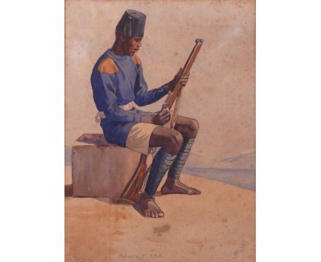 MARGARET METCALFE (BRITISH, 1877-1972)Private, 1st K. A. R. signed with initials 'M. M.' (lower right), inscribed with title 