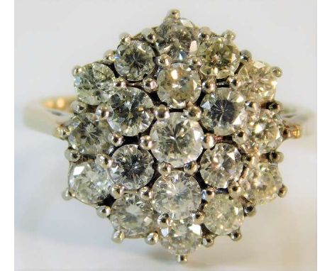 An 18ct gold ring set with approx. 2ct diamonds size M/N