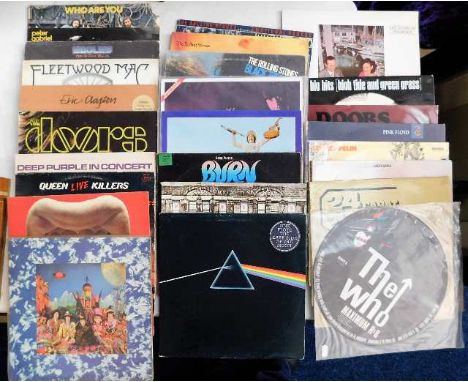 A quantity of approx. 50 vinyls LP's including Led Zeppelin, Pink Floyd, Rolling Stones, The Who, Queen, The Doors, Fleetwood