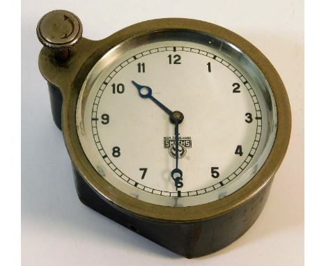 A vintage Smiths brass mounted motor car clock