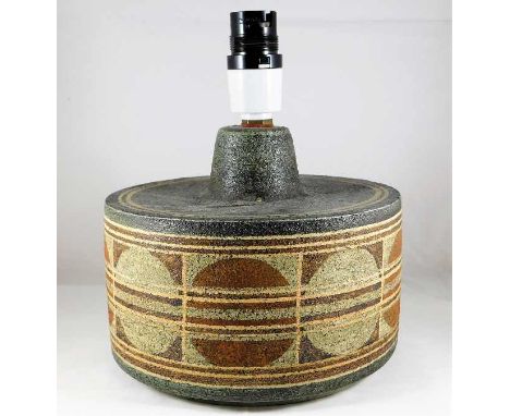 A Troika drum shaped lamp base Alison Brigden 8in high