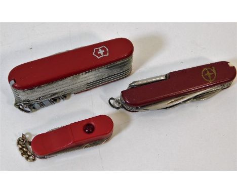 A Victorinox Swiss Army knife &amp; two others. Provenance: Formerly the property of Mrs. Michele Dotrice &amp; her husband, 