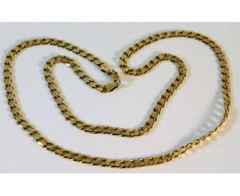A 9ct gold curb link chain 20in long 16.2g