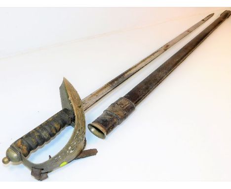 An officer's dress sword &amp; scabbard by Sanderson &amp; Neubold 39.5in long 