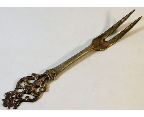 A Norwegian silver fork with decorative finial by Theo Olsen 68g 
