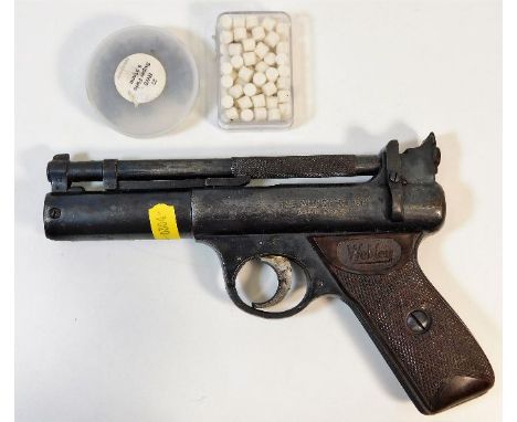 A vintage Webley air pistol