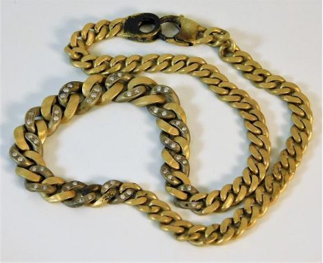 An 18ct gold curb chain set with diamonds a/f (fire damaged at the Great Trethew Fire) 78.9g