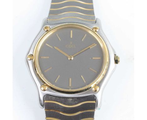 A gent's Ebel Classicwave steel cased quartz wrist watch Ref. 20738, No. 181909, on integral bracelet with clip clasp, dia. 3