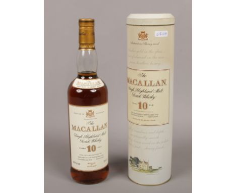 A full and sealed bottle of the Macallan single highland malt Scotch Whisky, 10 years old 70cl. 