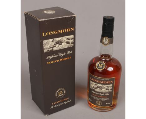 A full and sealed bottle of Longmorn highland single malt Scotch Whisky, 15 years old 70cl. 