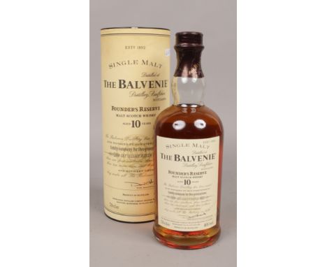 A full and sealed bottle of The Balvenie Founders reserve malt Scotch Whisky, 10 years old 70cl. 