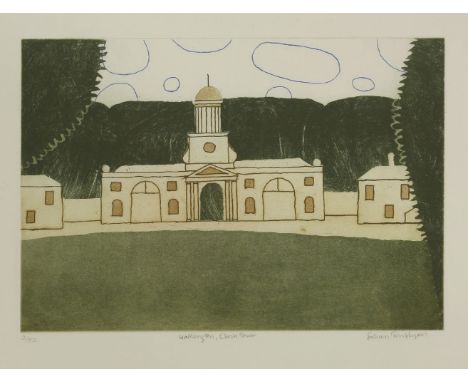 *Julian Trevelyan (British, 1910-1988)WALLINGTON, CLOCK TOWER (T.317)Etching with aquatint printed in colours, 1975, signed, 