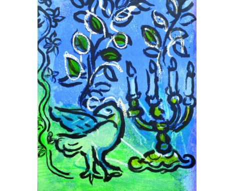 *Marc Chagall (French/Russian, 1887-1985)CANDLESTICK;FRONTISPIECETwo lithographs printed in colours, 1962, from the 'Vitraux 