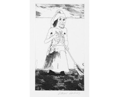 *David Hockney (British, b.1937)THE ENCHANTRESS IN HER GARDEN (T.79)Etching with aquatint, 1969, signed and numbered 5/100 in