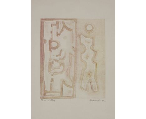 *Jean Signovert (French, 1919-1981)UNTITLED Etching printed in colour, 1972, signed, dated and inscribed ‘Epreuve d´altelier’