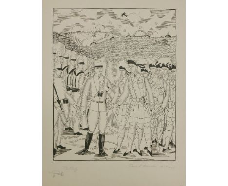 *Raoul Dufy (French, 1877-1953)TIREZ LES PREMIERS, MESSIEURS LES FRANCAIS! (IFF 41)Woodcut with drawing, 1915, signed, inscri