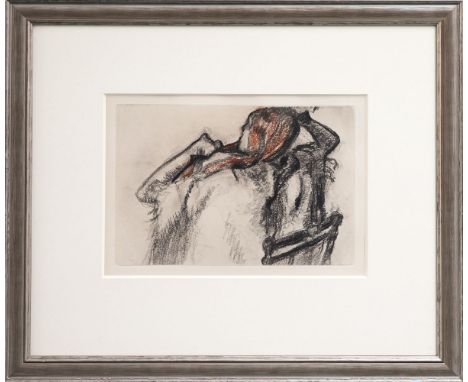 After Edgar Degas (French, 1834-1917)UNTITLED (SEATED GIRL)Copper etching printed in colours, 1936, the edition was 325, prin