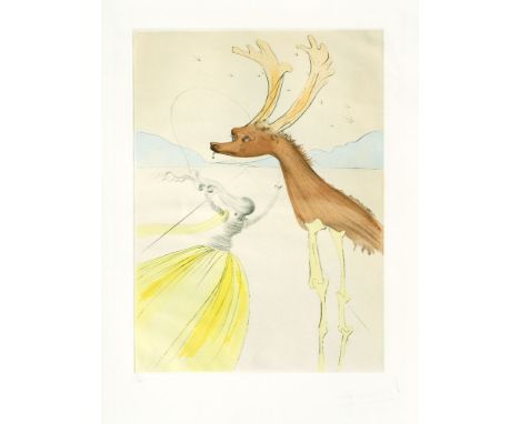 *Salvador Dalí (Spanish, 1904-1989)NAPHTALI (M.& L.630)Etching, drypoint with pochoir in colours, 1973, signed and numbered 1