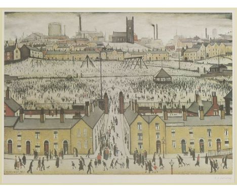 After L S Lowry (British, 1887-1976)BRITAIN AT PLAYOffset lithograph printed in colours, signed in pencil, from the edition o