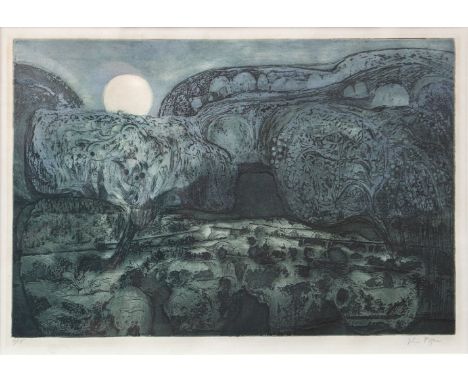 *John Piper (British, 1903-1992)SUSSEX IDYLL (NOT IN LEVINSON) Etching with aquatint printed in colours, signed and numbered 