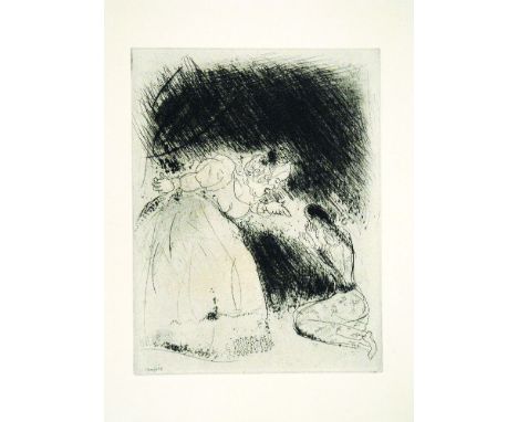 *Marc Chagall (French/Russian, 1887-1985)LA FEMME DU GOUVERNEUR GRONDE SA FILLE (THE GOVERNOR'S WIFE SCOLDS HER DAUGHTER)Etch