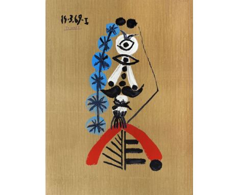 *Pablo Picasso (Spanish, 1881-1973)PORTRAIT IMAGINAIRE - 14.3.69 ILithograph printed in colours, 1969, signed in the plate, n