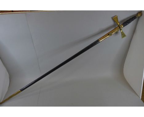 A 19th Century Freemason's sword and scabbard 