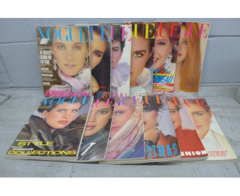 Twelve 1982 vintage Vogue magazines (full set) 