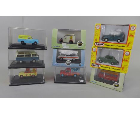 1:76 scale model cars, nine in total 