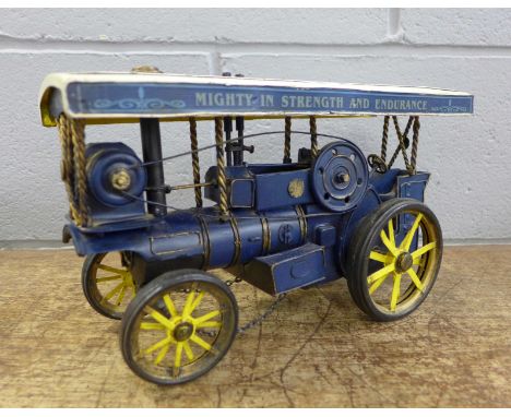 A vintage metal traction engine 