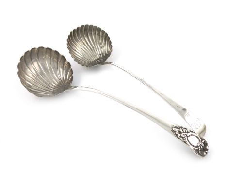 A George III silver Old English pattern soup ladle, by Hester Bateman, London 1773, circular shell bowl, the terminal with a 