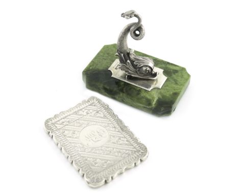 An Edwardian novelty silver desk paper clip, by James Samuel Bell &amp; Louis Willmott, London 1902, modelled as a mythical d