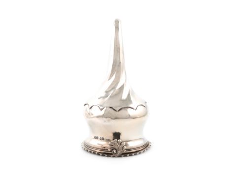 A George IV silver wine funnel, by Henry Hyde, London 1825, circular form, with swirl-fluted decoration, gadroon border, with