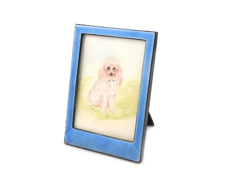 A silver and enamel photograph frame, by Charles S Green &amp; Co Ltd, Birmingham 1927, rectangular form, with blue enamel de