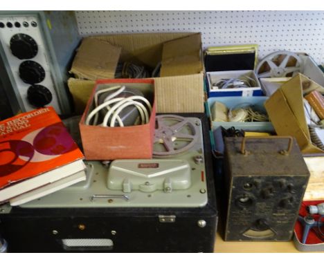 VINTAGE VORTEXION REEL-TO-REEL TAPE RECORDER, mixer ETC to include manuals and accessories, microphone and stand, accessories