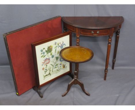 VINTAGE &amp; LATER FURNITURE PARCEL, four items to include a folding card table, a reproduction mahogany single drawer hall 