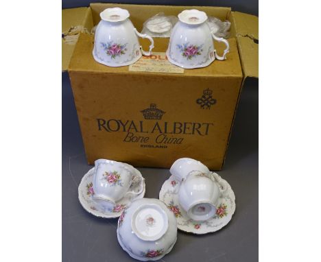 ROYAL ALBERT 'TRANQUILITY' twenty one piece bone china tea service comprising six cups, saucers and side plates, sugar bowl, 