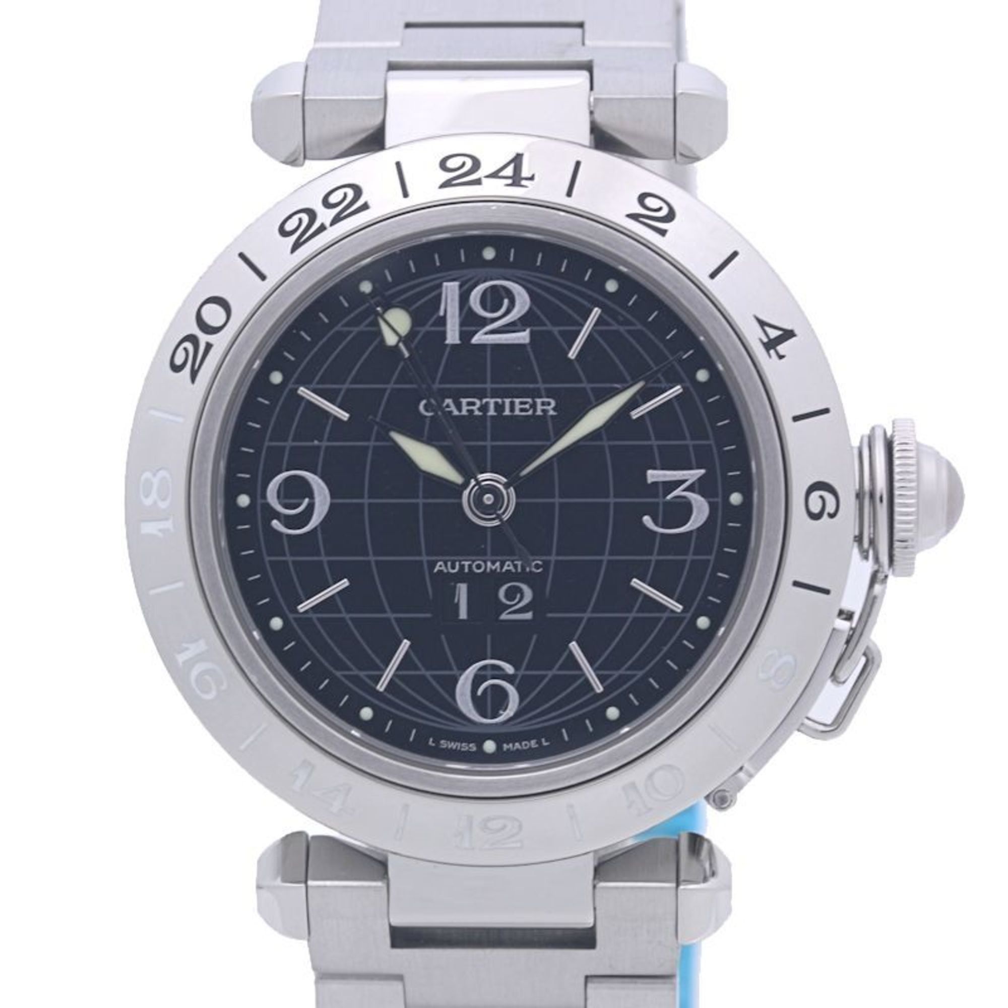 CARTIER Pasha C Meridian GMT Big Date W31049M7 Boys' Stainless Steel Watch 40265