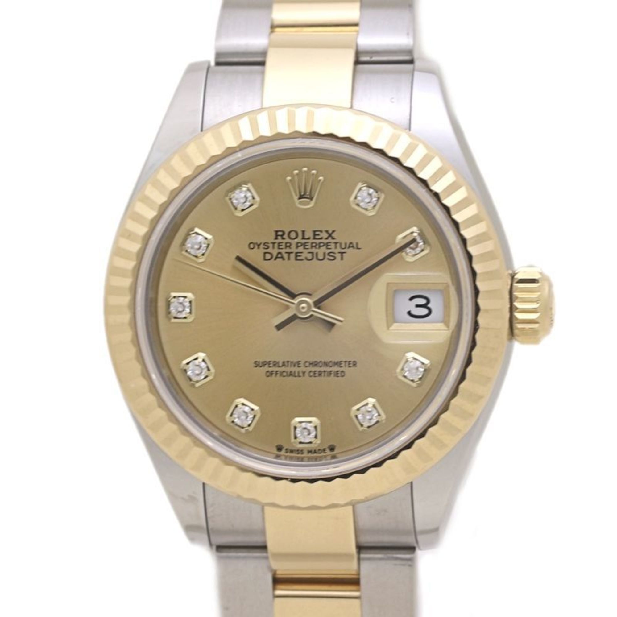 ROLEX Rolex Datejust 28 with 10 Diamonds, 279173G, Women's Watch, 18K Yellow Gold and Stainless Stee