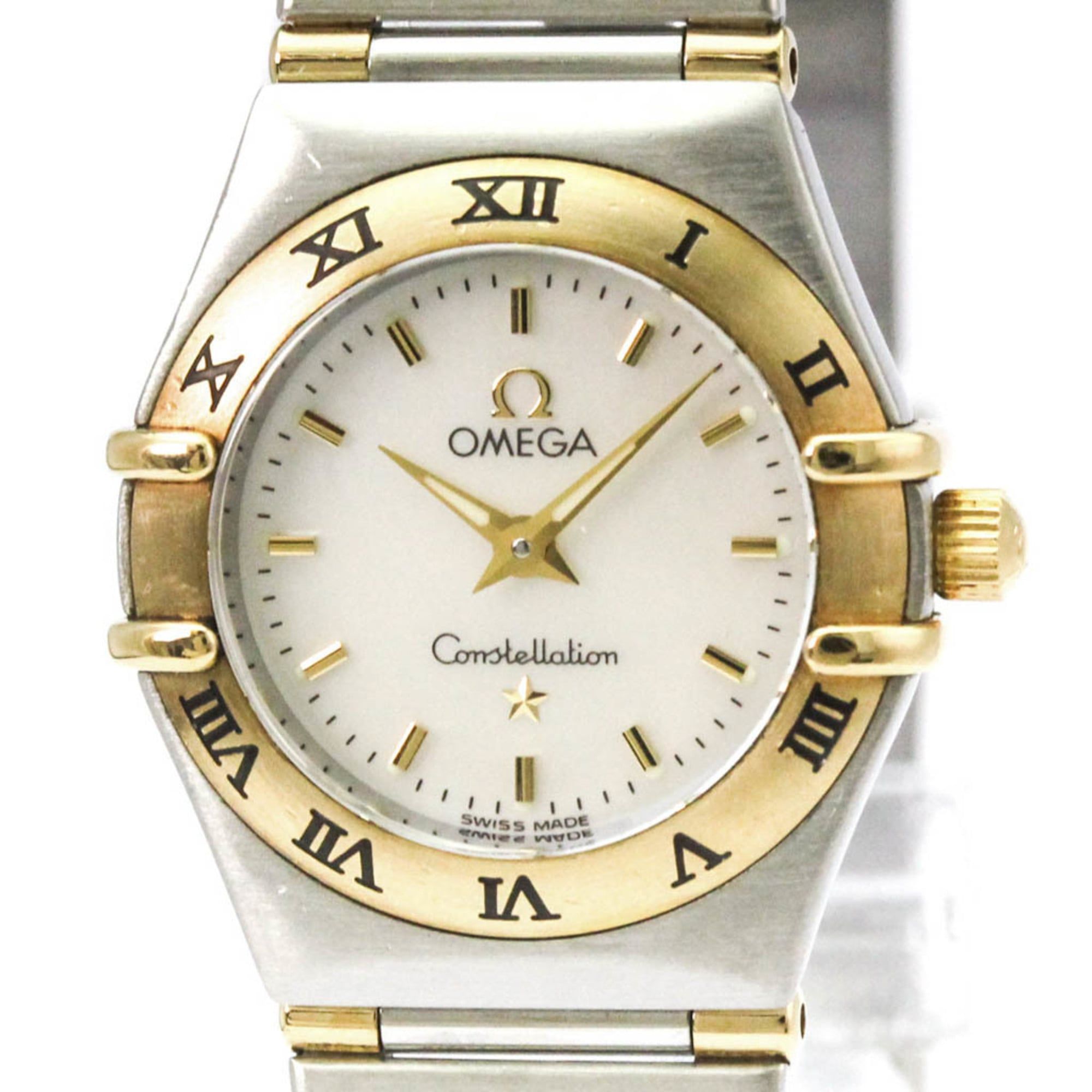 OMEGA Constellation MOP 18K Gold Steel Ladies Watch 1362.70 Polished
