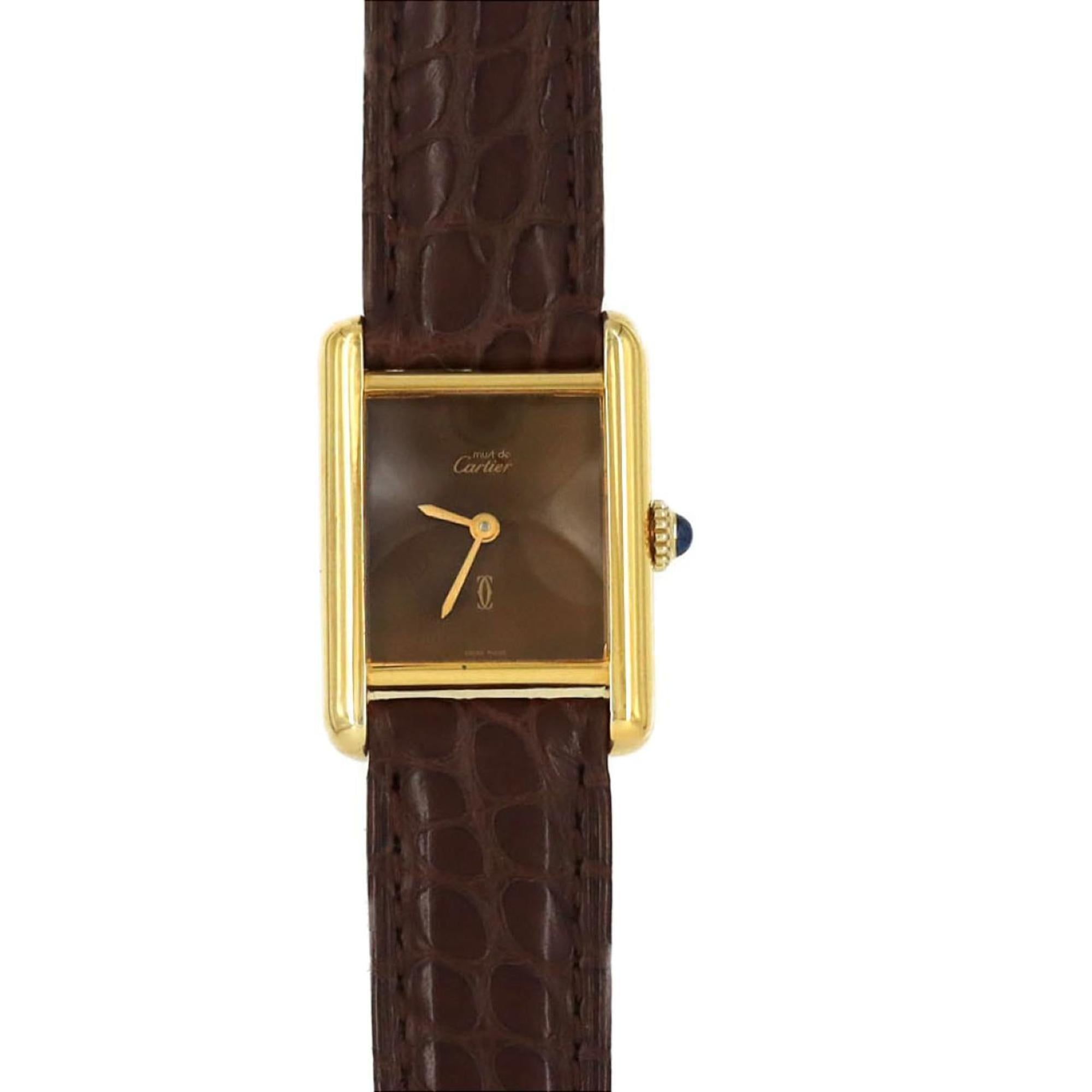 Cartier Must Tank SM GP 82975613 Watch, Manual Winding