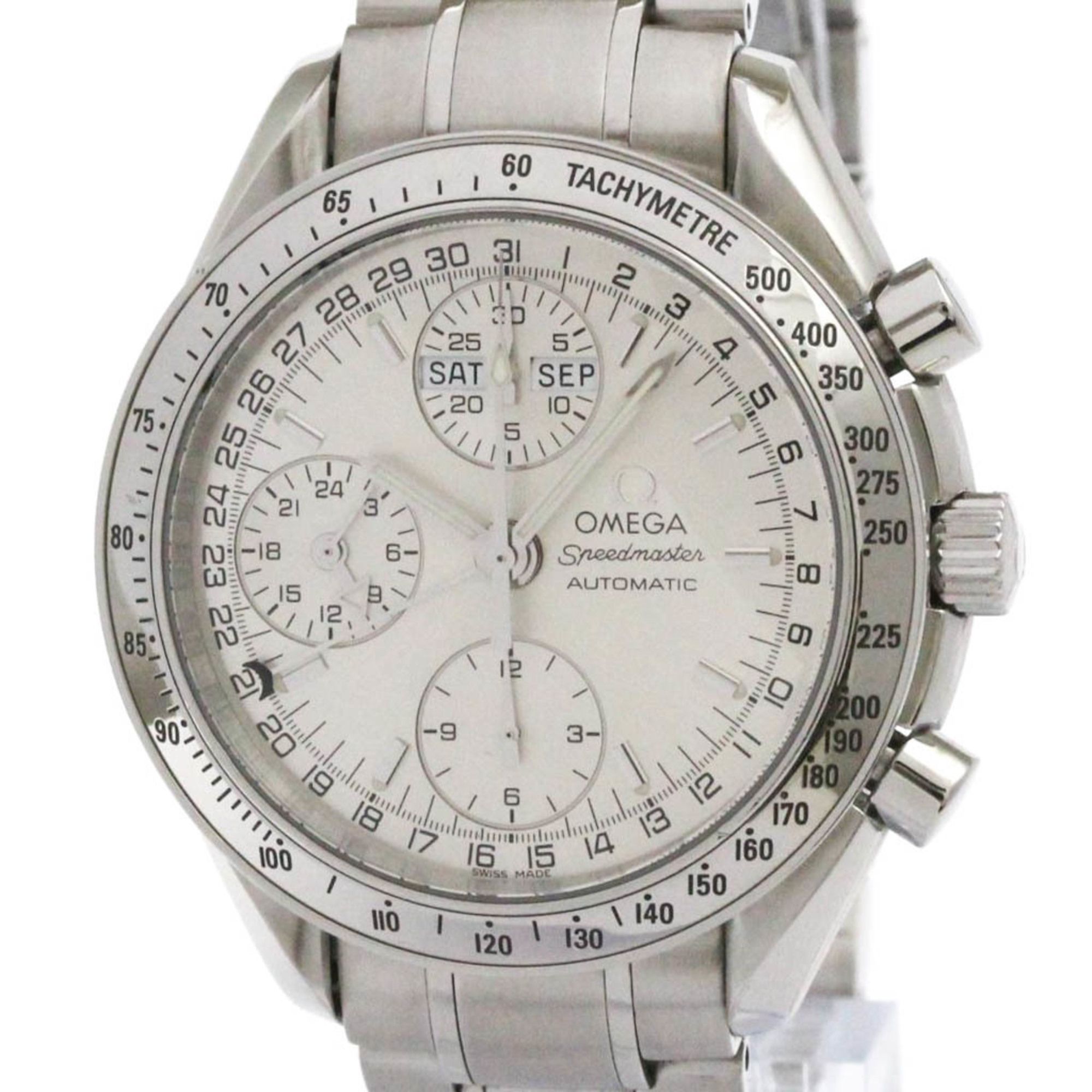 OMEGA Speedmaster Triple Date Steel Automatic Watch 3523.30 Polished