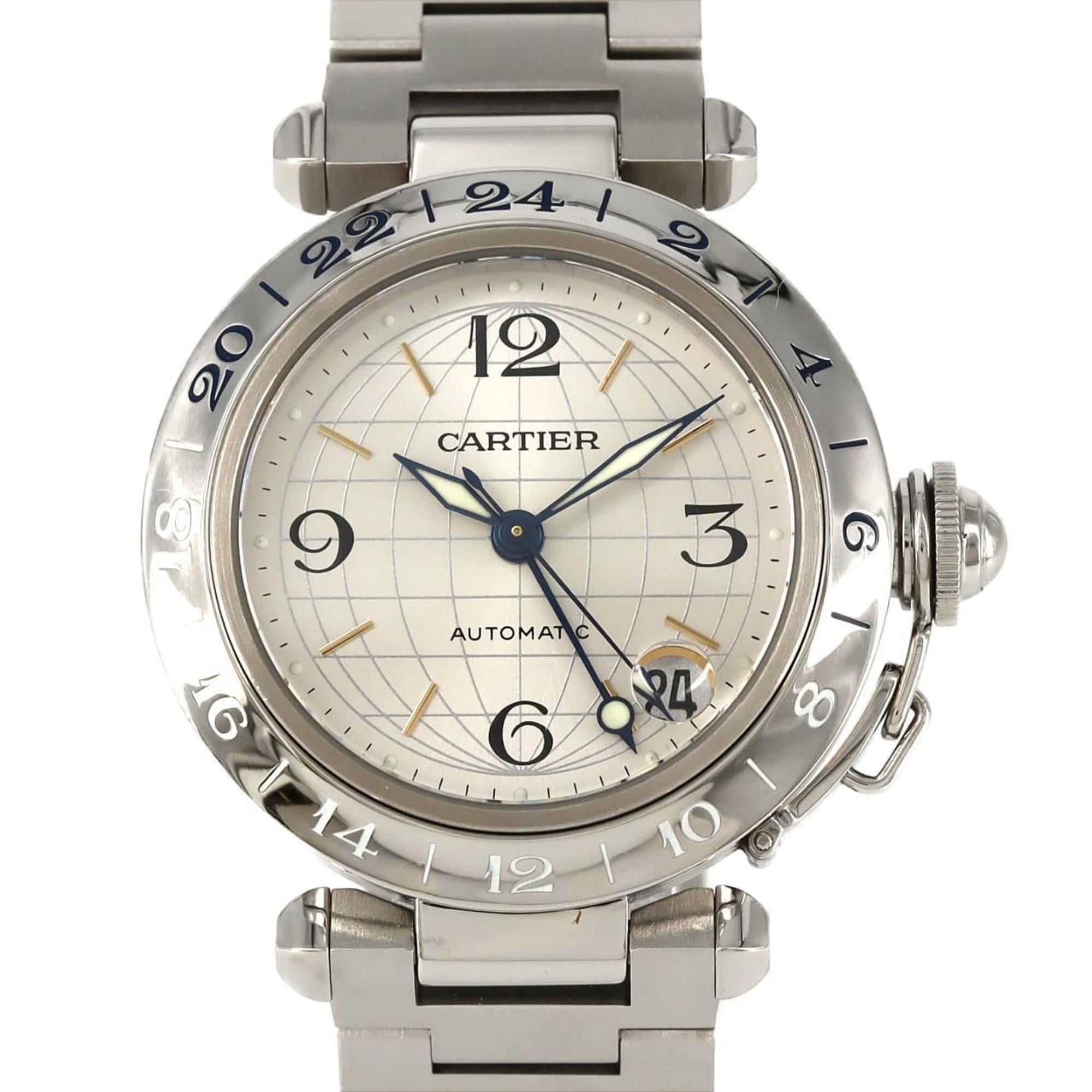 Cartier Pasha C GMT W31029M7 Stainless Steel Automatic Watch
