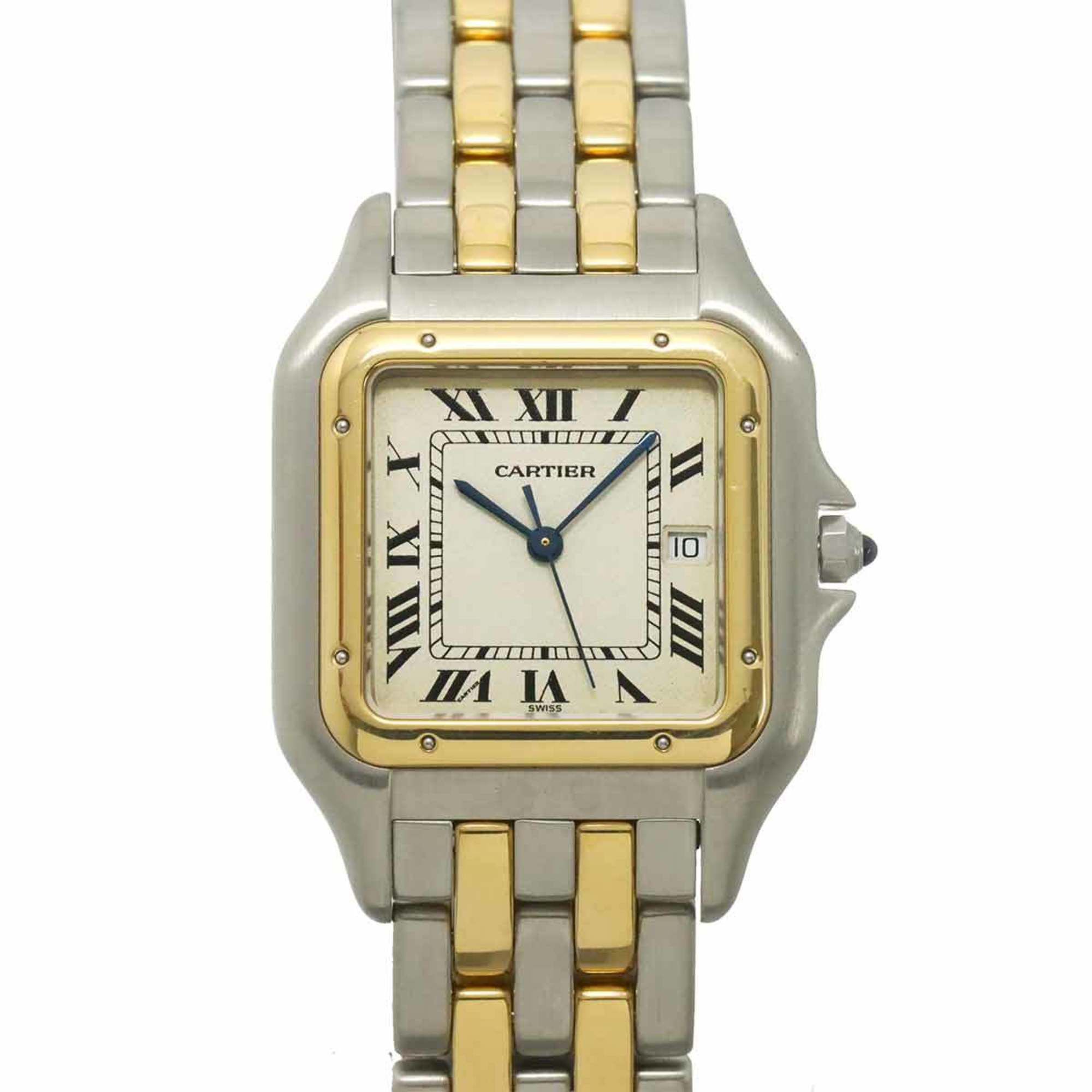 Cartier Panthère LM 2-Row 83083442 Two-Tone Men's Watch, Date, Ivory Yellow Gold, Quartz Watch