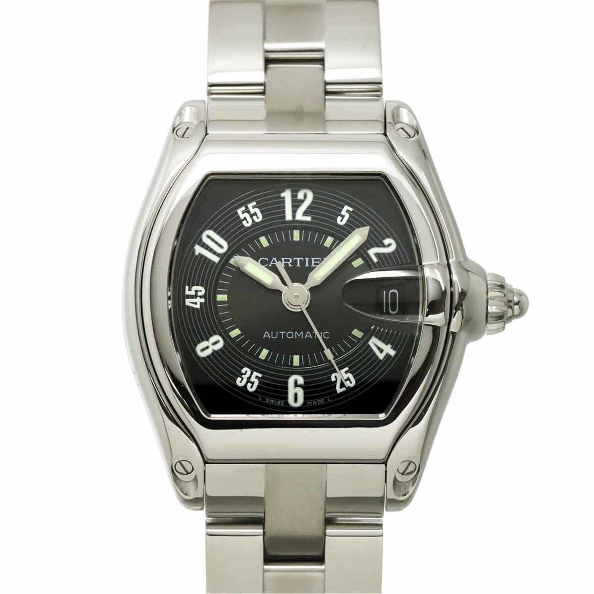 Cartier Roadster LM W62004V3 Men's Watch with Date Display, Black, Automatic Movement