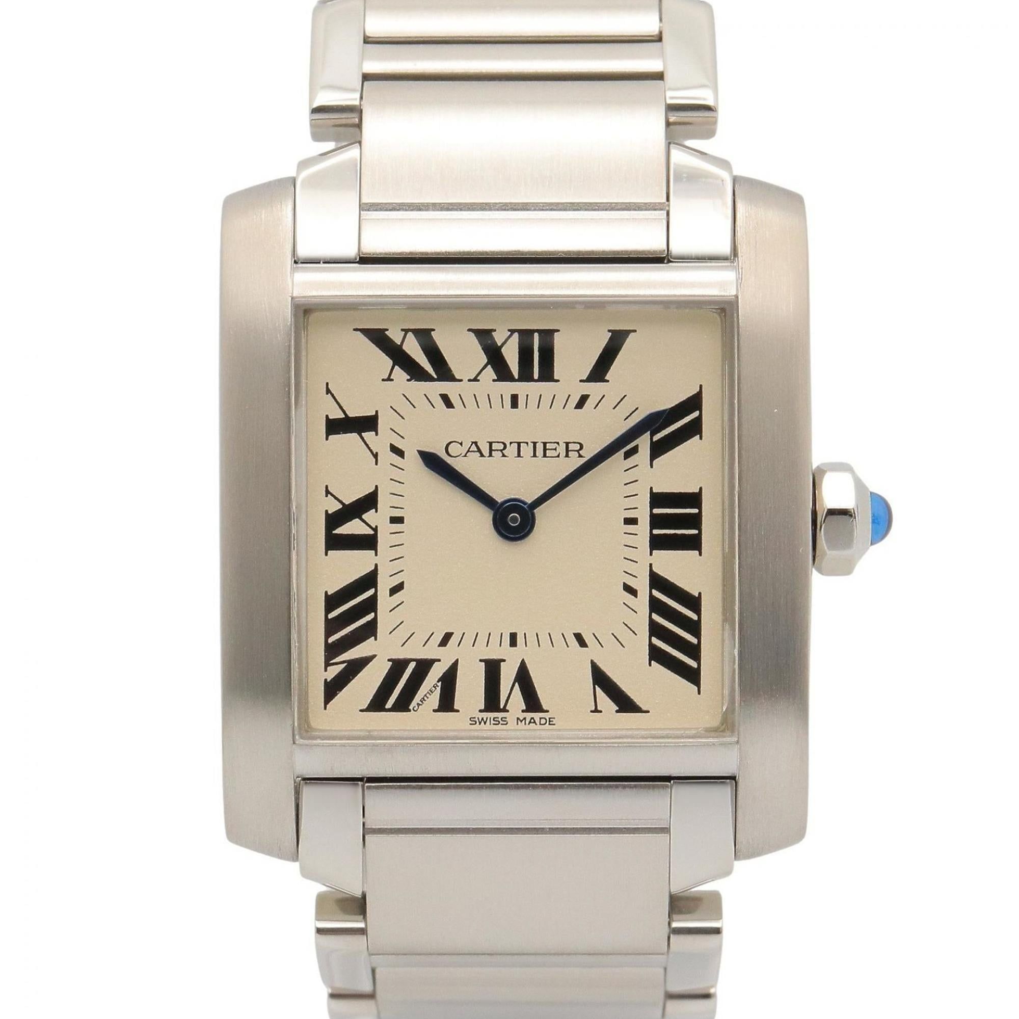 Cartier Tank Française MM Watch, Stainless Steel, Boys' Size, Ivory (WSTA0005)