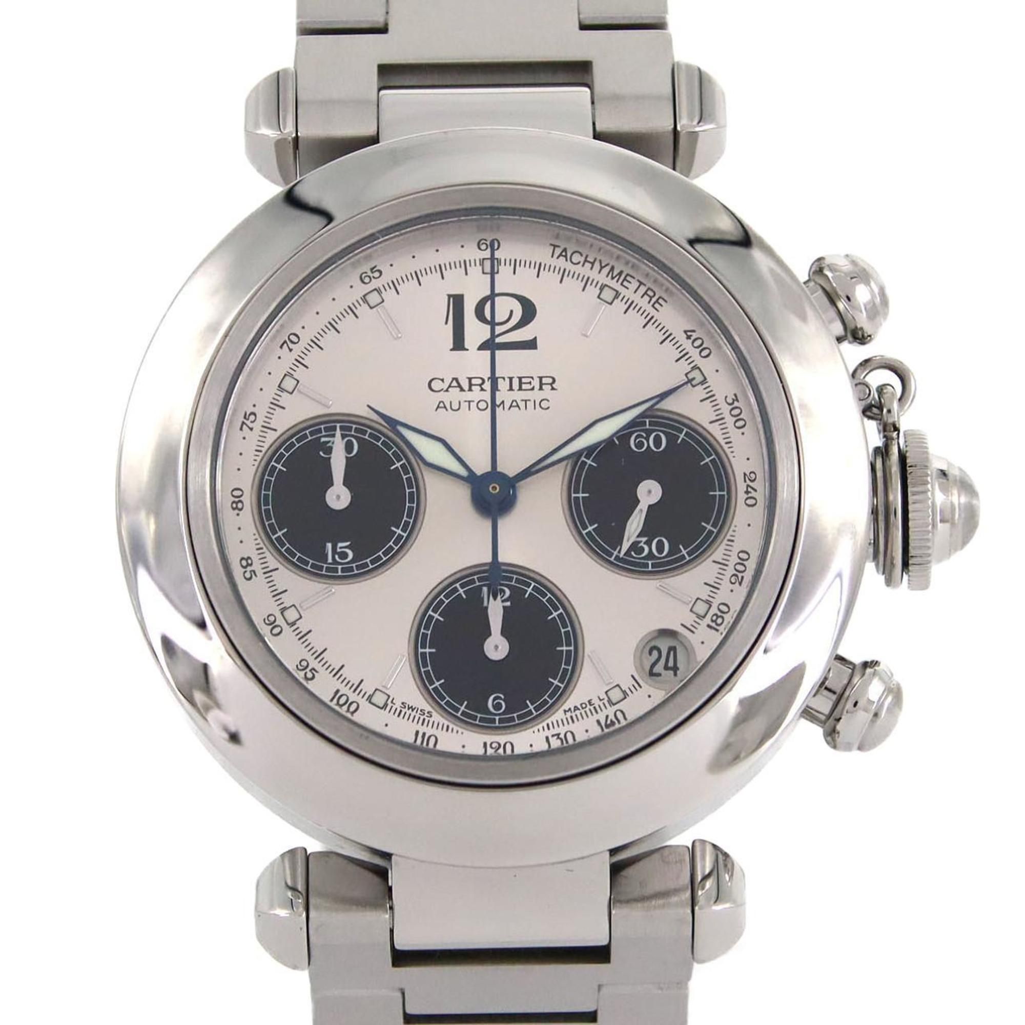 Cartier Pasha C Chronograph W31048M7 Stainless Steel Automatic Watch