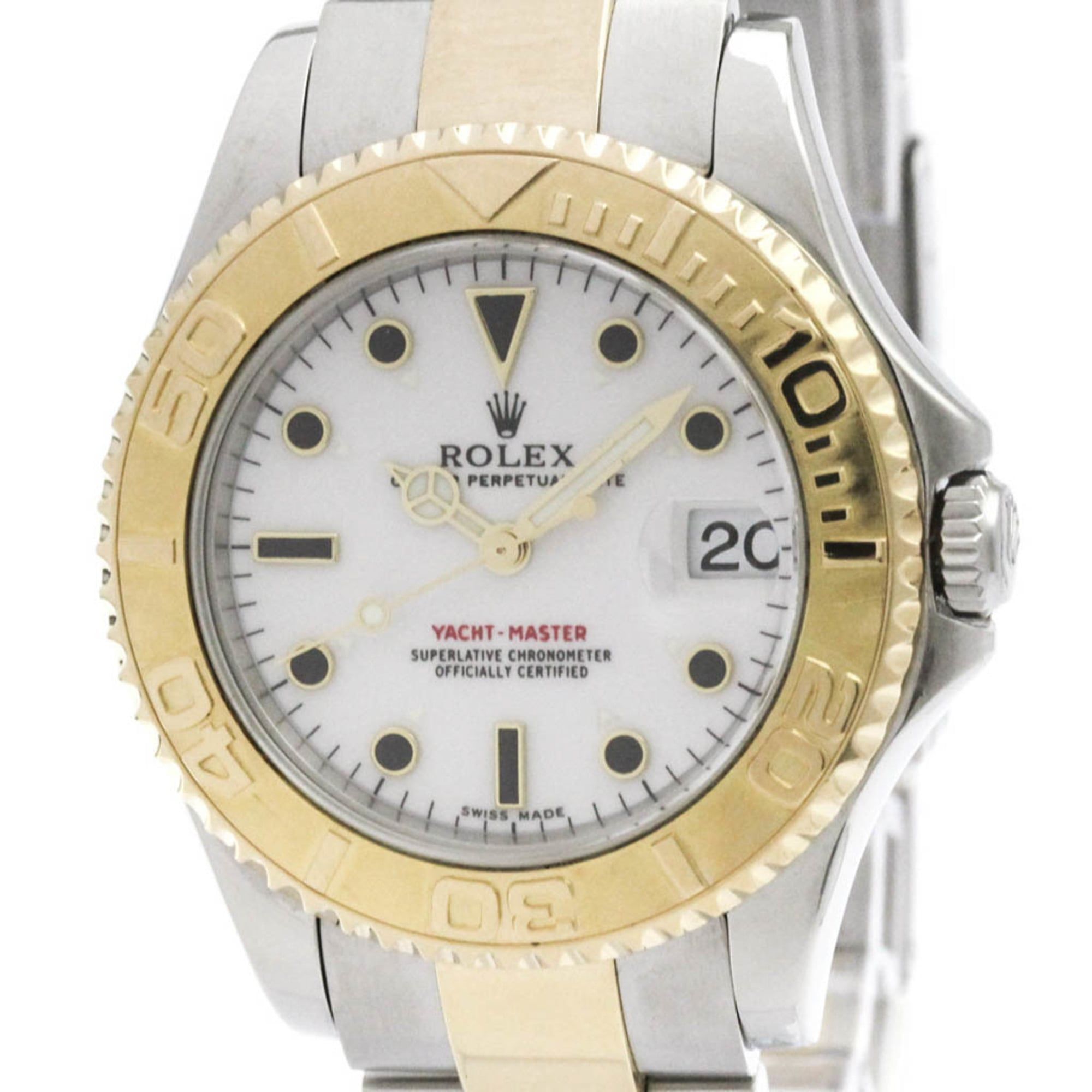 ROLEX Yacht-Master A Serial 18K Yellow Gold Steel Automatic Unisex Watch168623