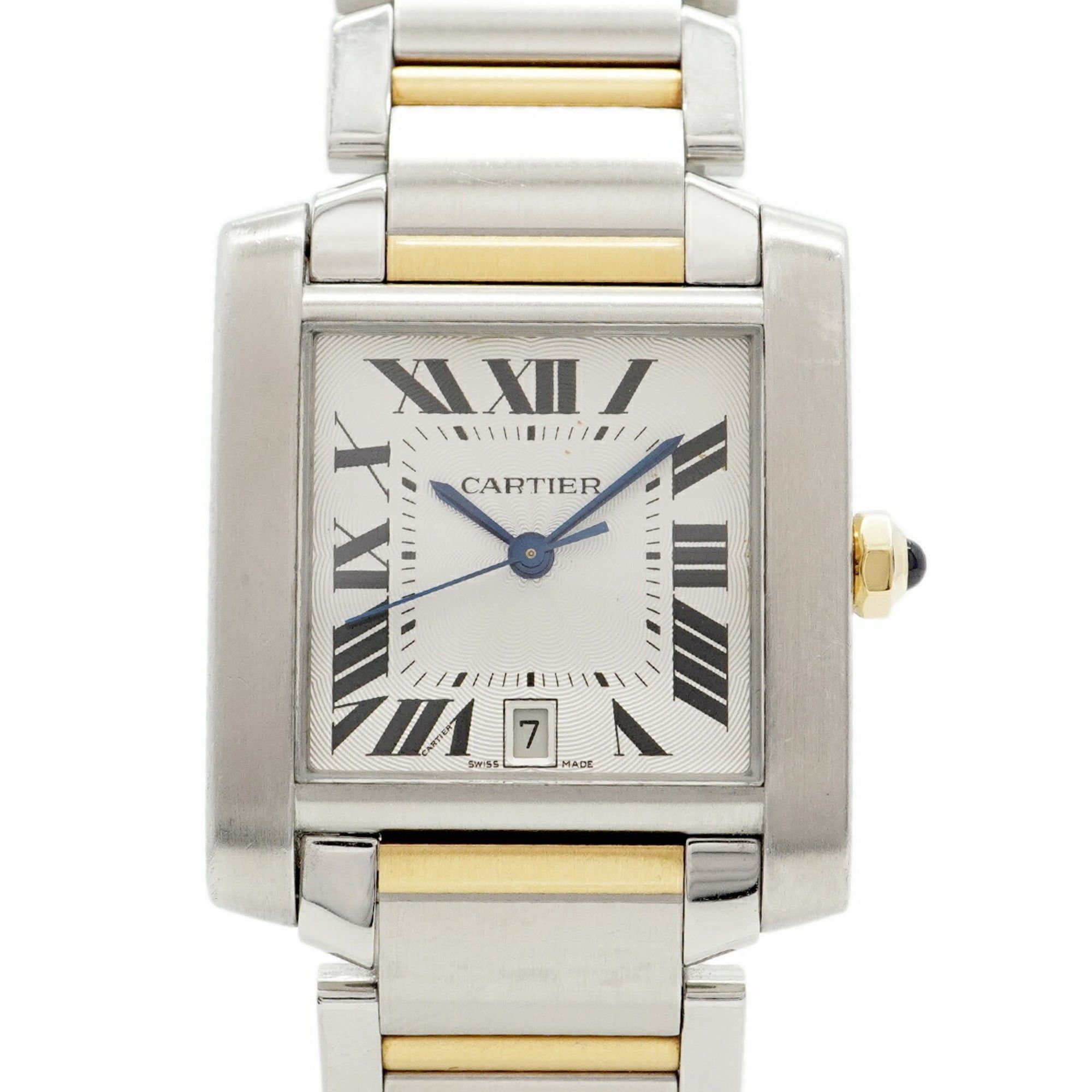 Cartier Tank Française LM W51005Q4 Silver Dial Watch for Men and Women