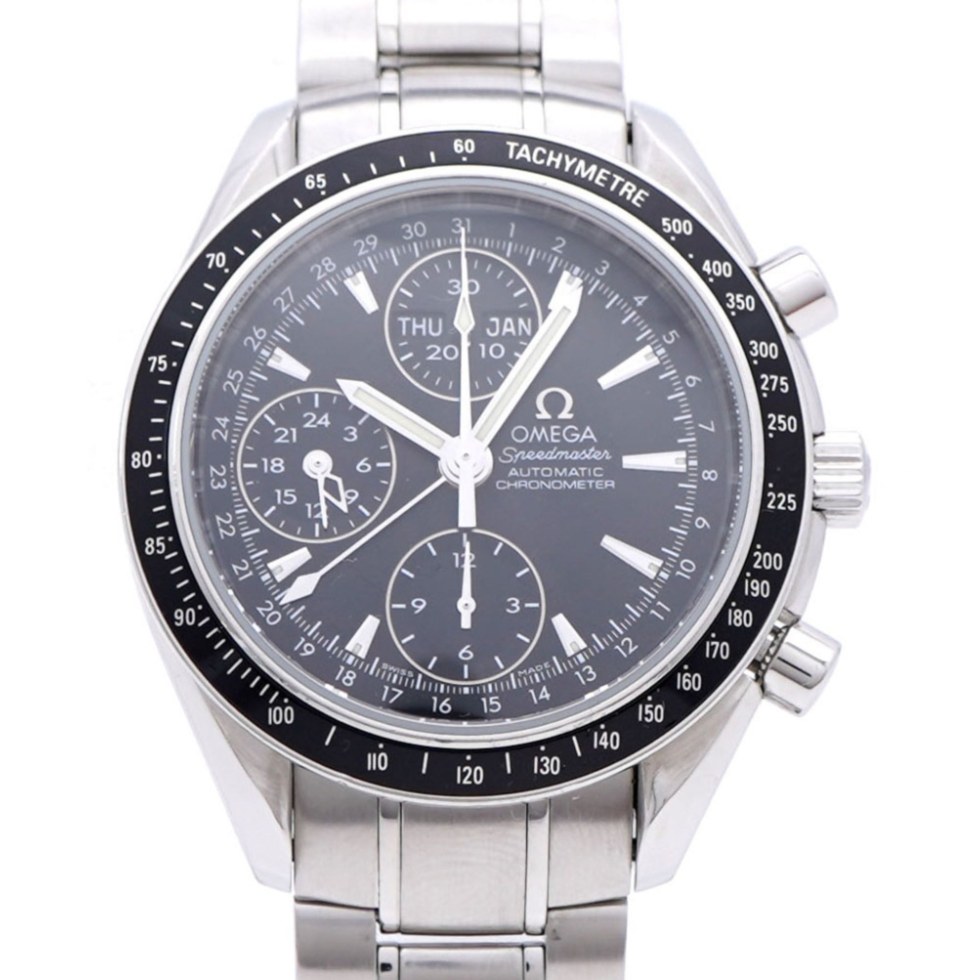 Excellent condition Omega Speedmaster Triple Calendar Day Date 3220.50 Automatic Watch with Stainles